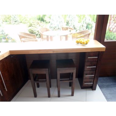 Wysoki Drewniany Taboret