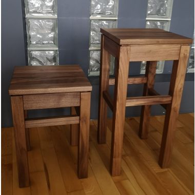 Wysoki Drewniany Taboret